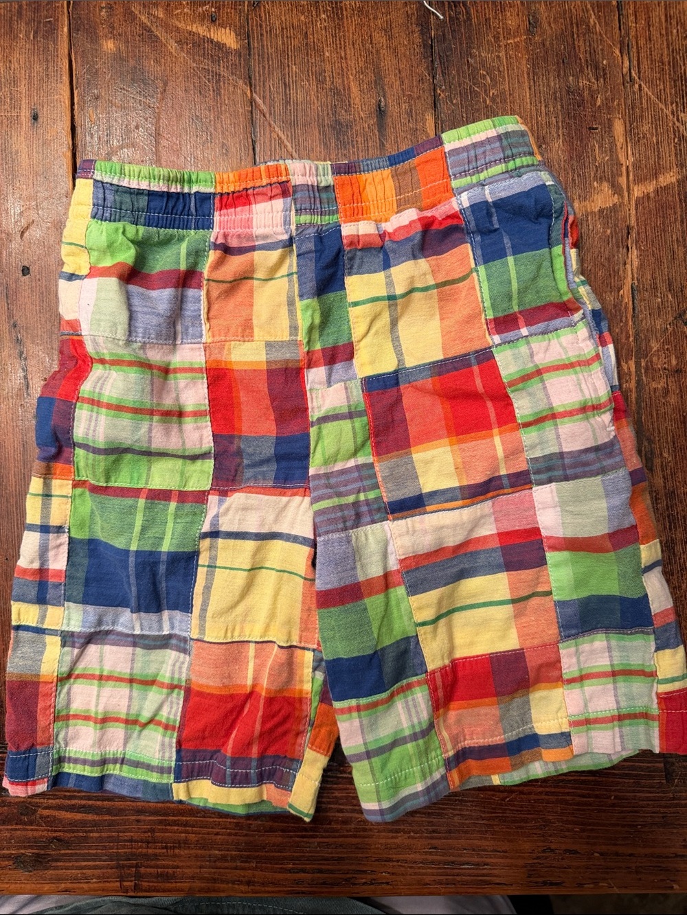 Kelly's Kids Multicolor Patchwork Plaid Shorts-Size 3-4